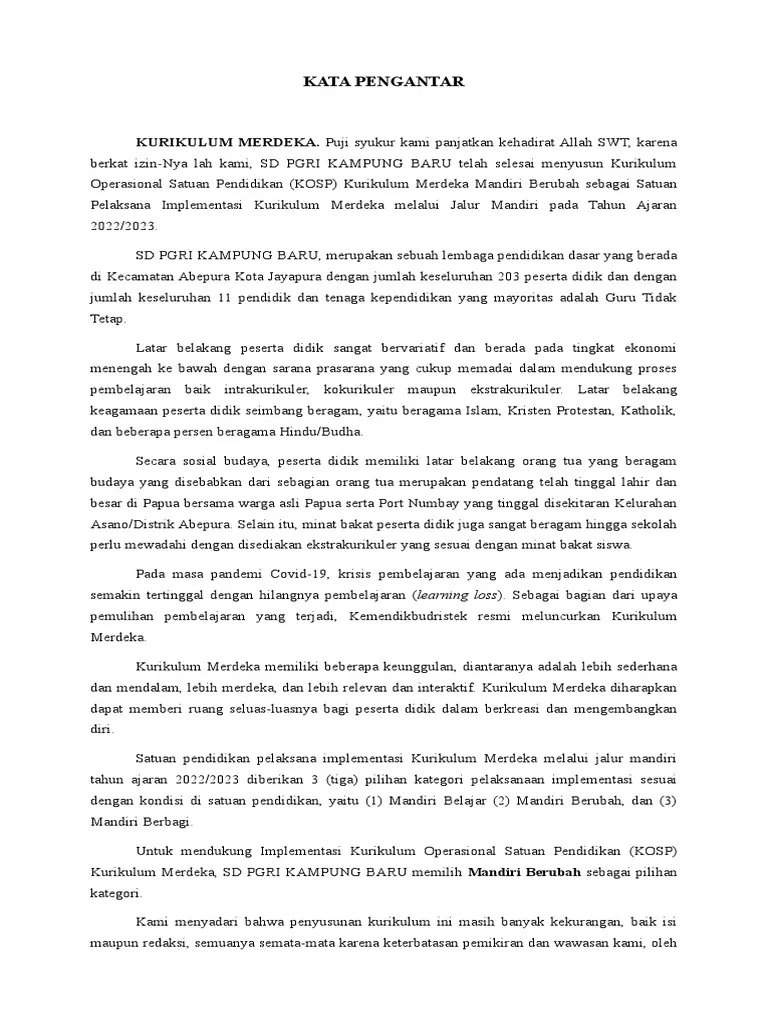 Kosp (Kurikulum Operasional Satuan Pendidikan) 2  PDF.