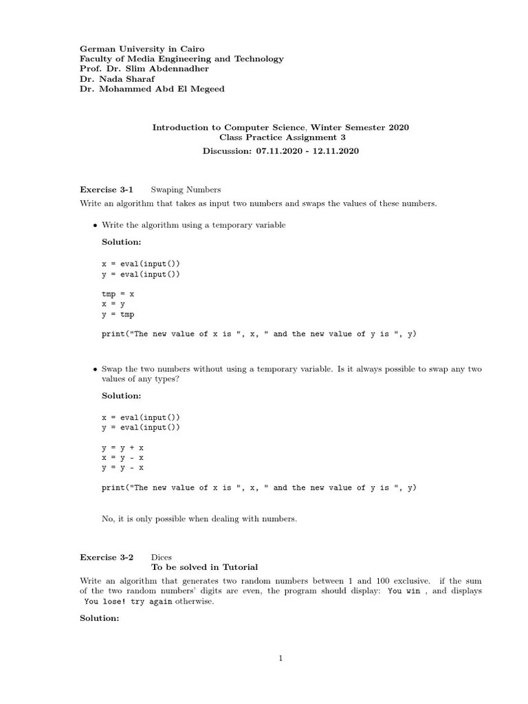 Computer Science Practice Assignement (3) Solution | PDF | Body Mass ...