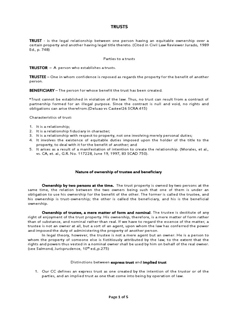 Lecture - Trust | Download Free PDF | Trust Law | English Trust Law