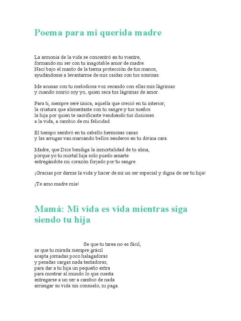 Poema Para Mi Querida Madre | PDF