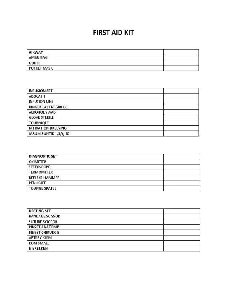 First Aid Kit | PDF