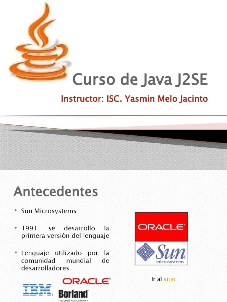 Curso De Java J2SE | PDF | Java (lenguaje De Programación) | Máquina Virtual De Java