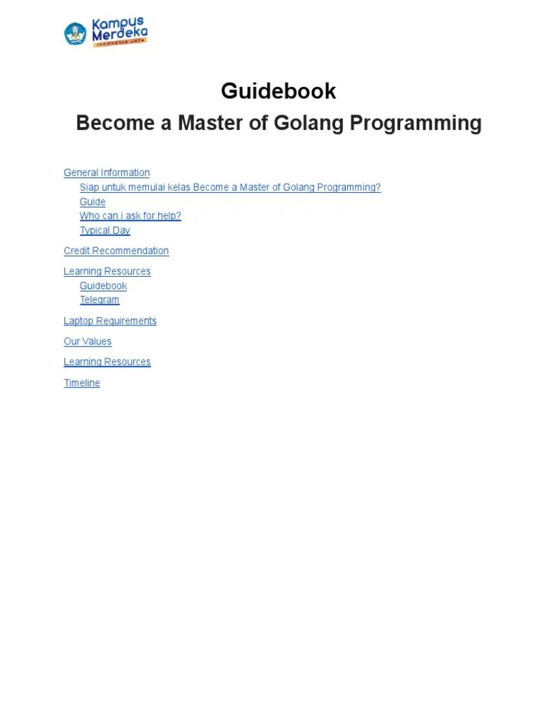 Guidebook - Become A Master Of Golang Programming | PDF