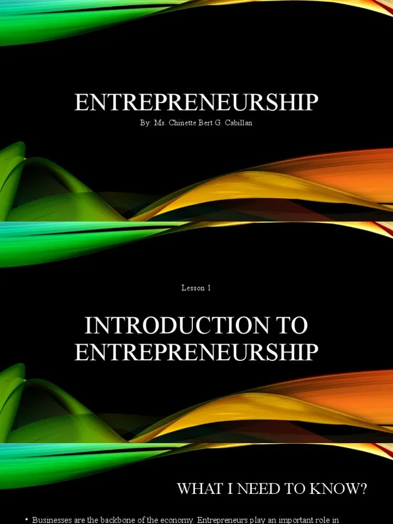 Module 1 (Introduction To Entrepreneurship) | PDF | Entrepreneurship ...