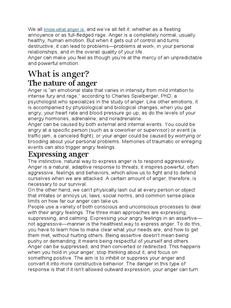 Anger Management | PDF | Anger | Emotions