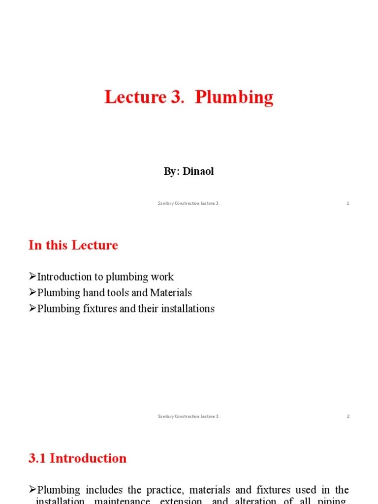 Lecture 3. Sanitary Construction | PDF