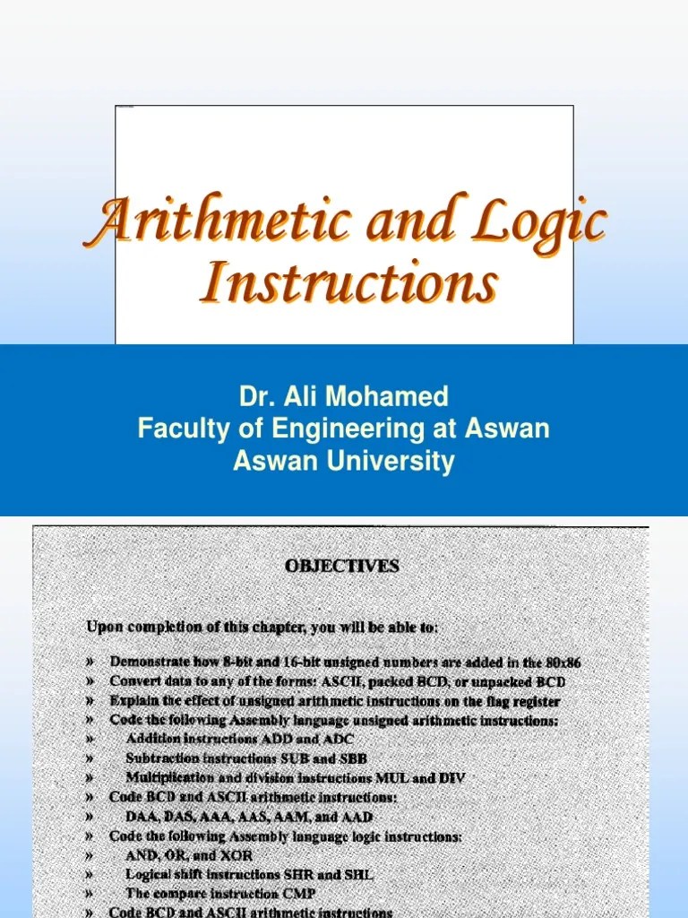 Chapter3 - Arithmetic And Logic Instructions | PDF