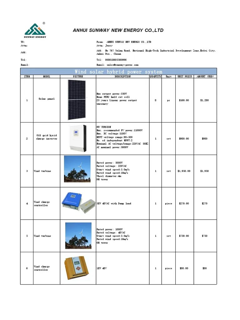 Off Grid Wind Solar Power System | PDF