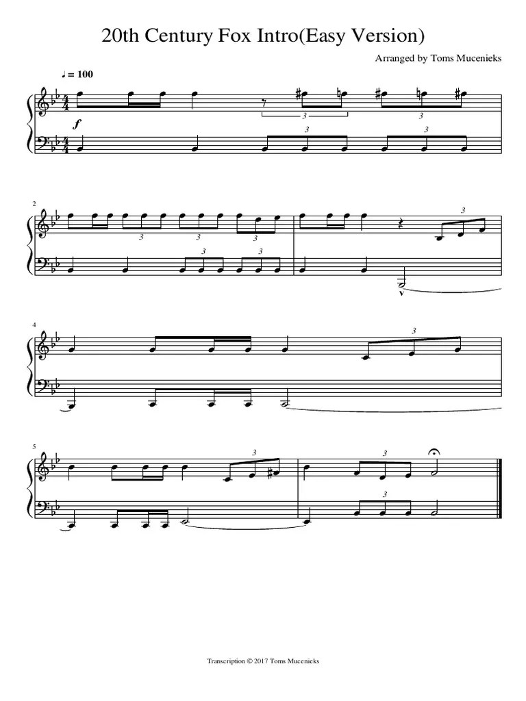 20th Century Fox Intro (Easy Version) | PDF