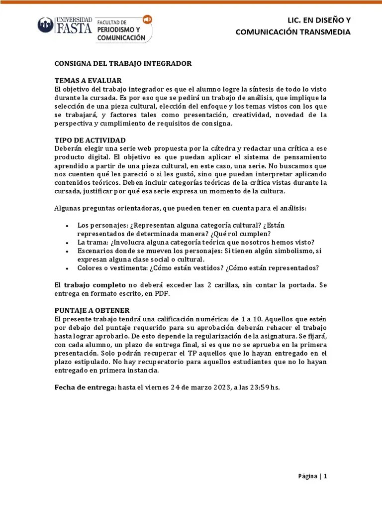 TP Final (Consigna) | PDF | Diseño