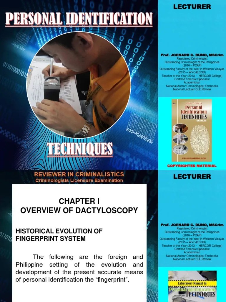 Personal Identification Techniques - New-Compressed | PDF | Fingerprint ...