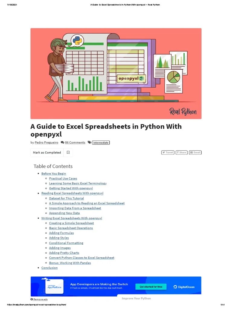 A Guide To Excel Spreadsheets In Python With Openpyxl - Real Python ...