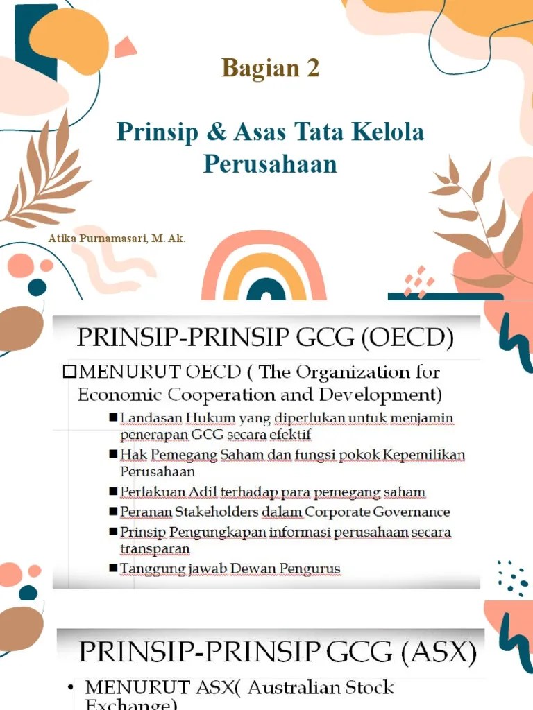 Bag. 2 Prinsip & Asas Corporate Governance (Tata Kelola Perusahaan ...