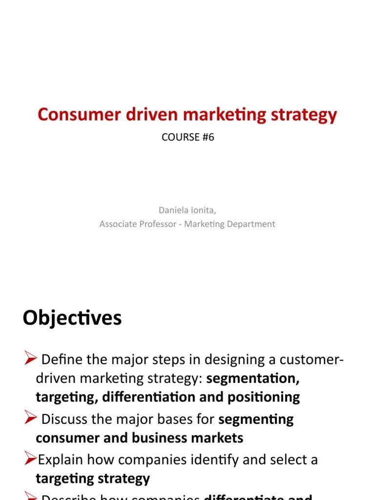 Customer Driven Marketing Strategy | Download Free PDF | Marketing ...