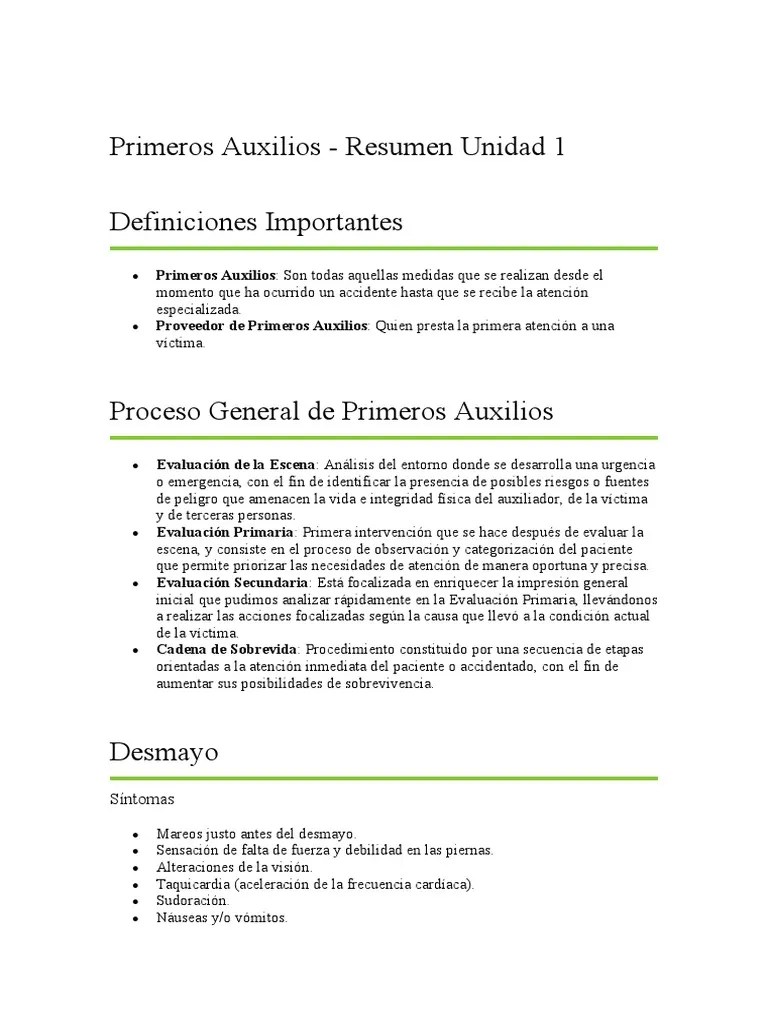 Primeros Auxilios | PDF | Herida | Medicina CLINICA