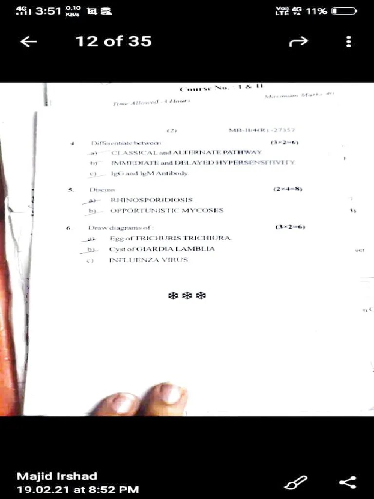 Microbiology Previous Year Papers 2nd Year | PDF