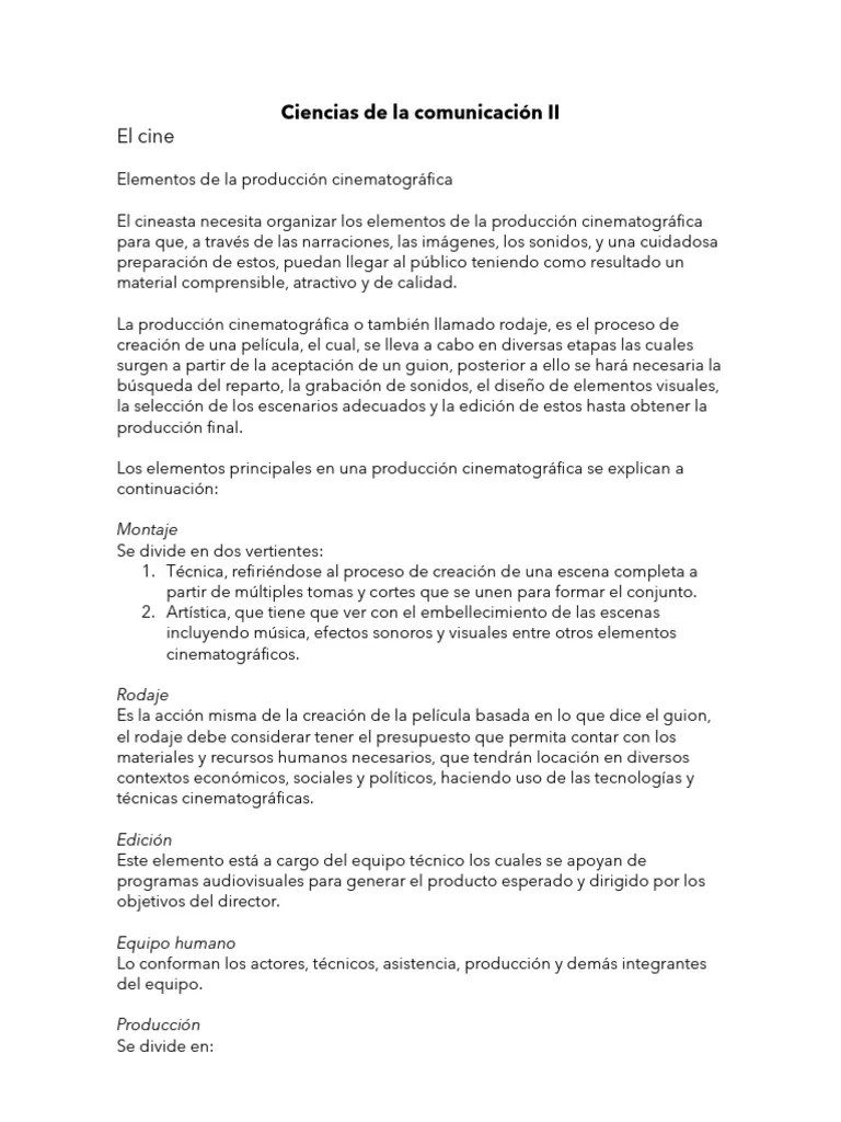 Ciencias De La Comunicación II | PDF | Cine