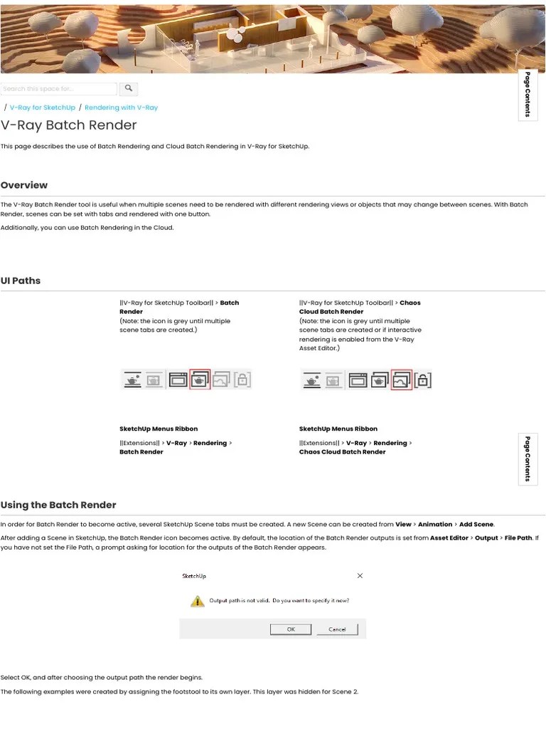 V-Ray Batch Render - V-Ray For SketchUp - Chaos Help | PDF