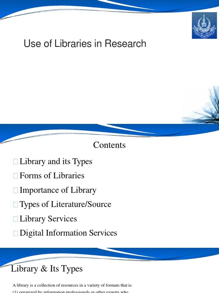 Use Of Libraries | PDF | Libraries | Digital Library