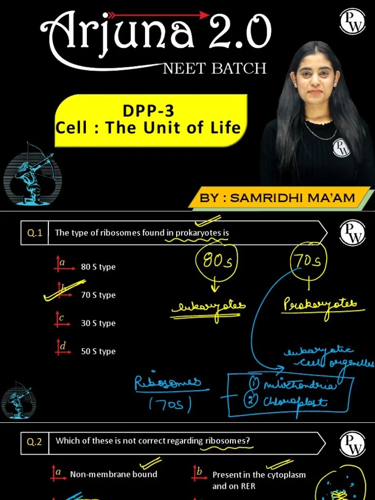 Cell Unit Of Life - DPP-03 Solution Notes | PDF | Endoplasmic Reticulum ...