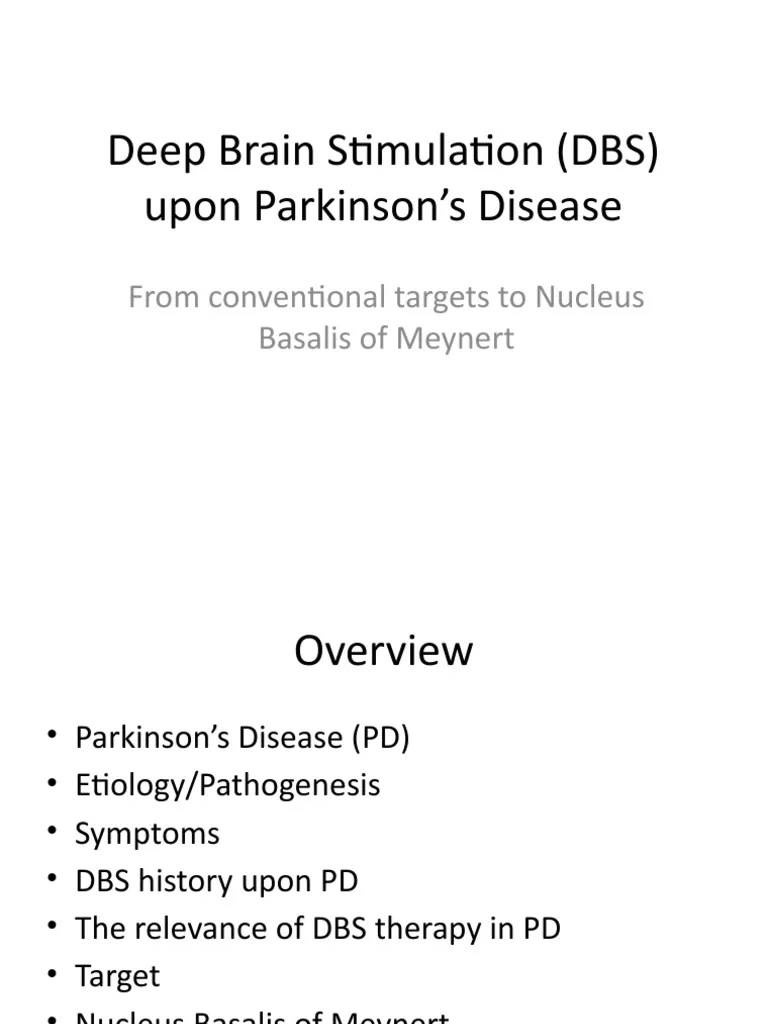 Deep Brain Stimulation (DBS) Upon Parkinson's | PDF