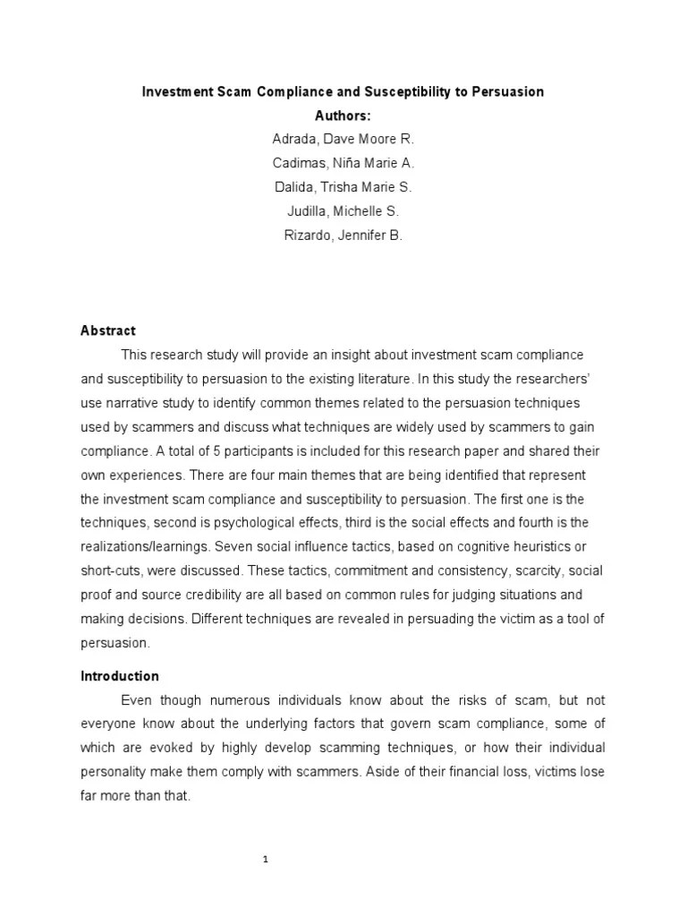 Scam Compliance | PDF | Persuasion | Psychological Concepts