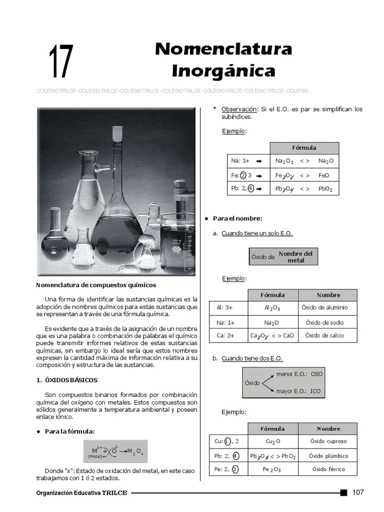 Nomenclatura Inorganica | PDF | Hidróxido | Ácido
