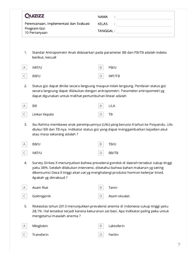 Perencanaan, Implementasi Dan Evaluasi Program Gizi | PDF