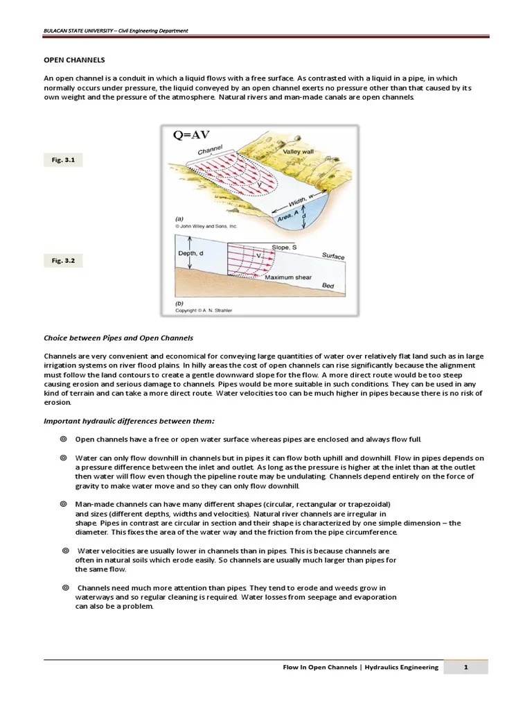 3 Flow In Open Channels Lecture Probs | PDF | Classical Mechanics | Physical Quantities