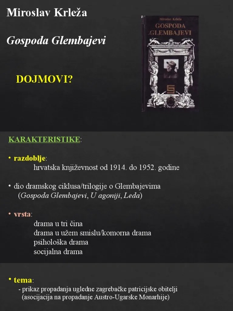 M. Krleža Gospoda Glembajevi | PDF