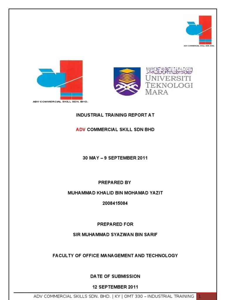 I thank you for all the reprimand and guidance as it is very helpful for me in completing my report. Uitm Unikop Omt 330 Industrial Training Report Pdf Personal Computers Records Management