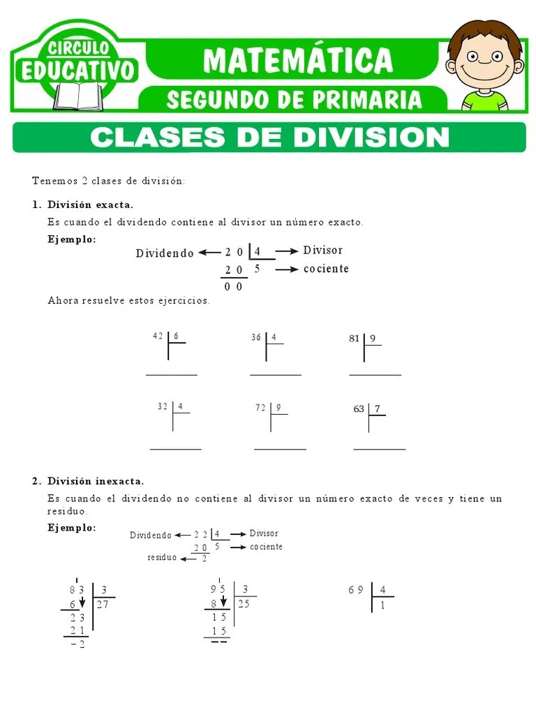 Clases De Division Para Segundo De Primaria | PDF