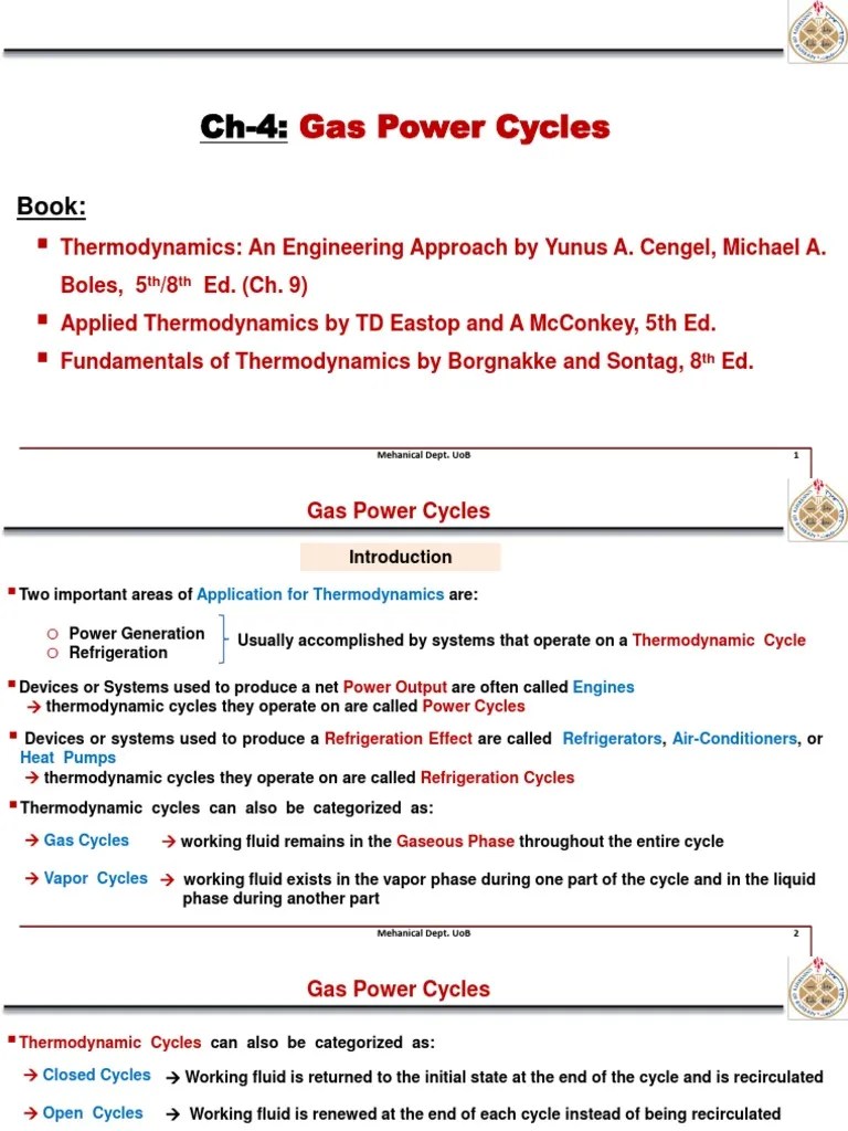 Ch-4 Gas Power Cycles | PDF | Jet Engine | Gas Turbine