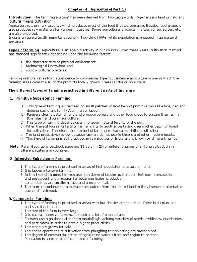 Ch-4 Agriculture Part-1 | PDF | Agriculture | Crops