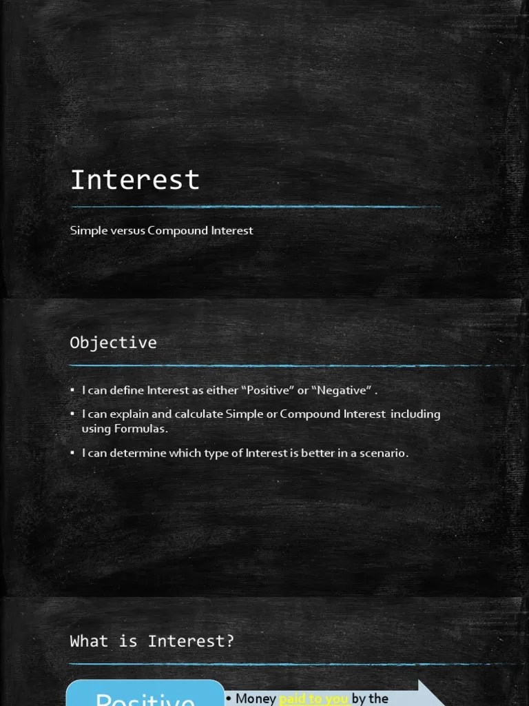 Simple And Compound Interest Lesson PowerPoint Notes | PDF | Interest ...