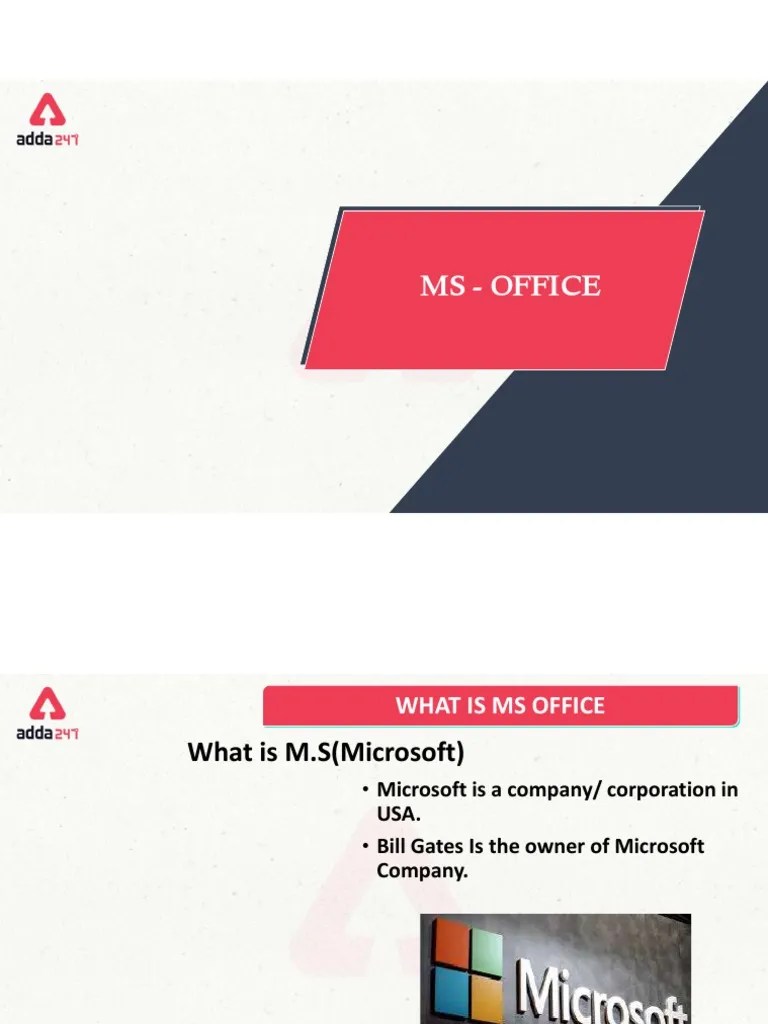 Ms Office | PDF | Microsoft Office | Microsoft Word