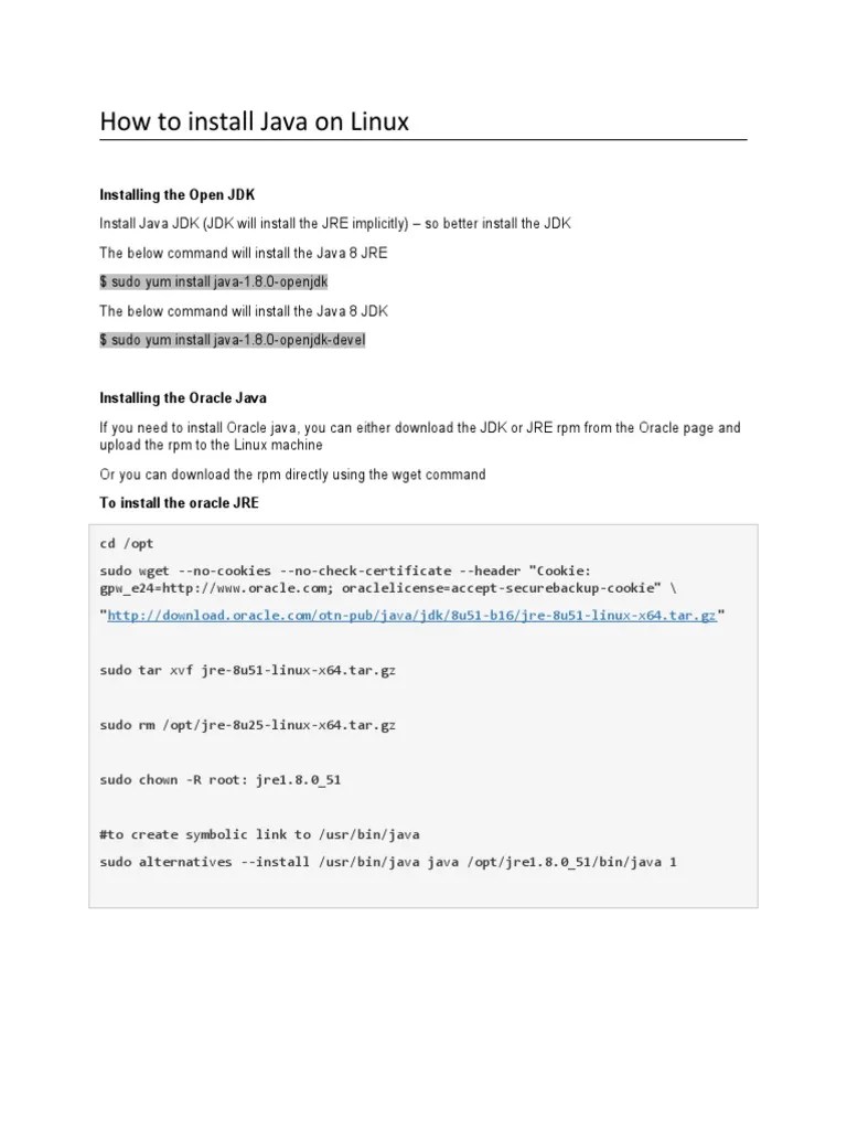 01-How To Install Java On Linux | PDF | Java (Programming Language ...