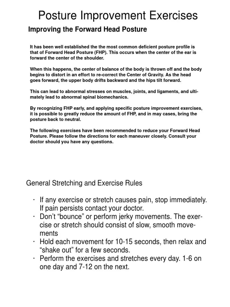 Posture Correction Exercises | PDF | Arm | Elbow