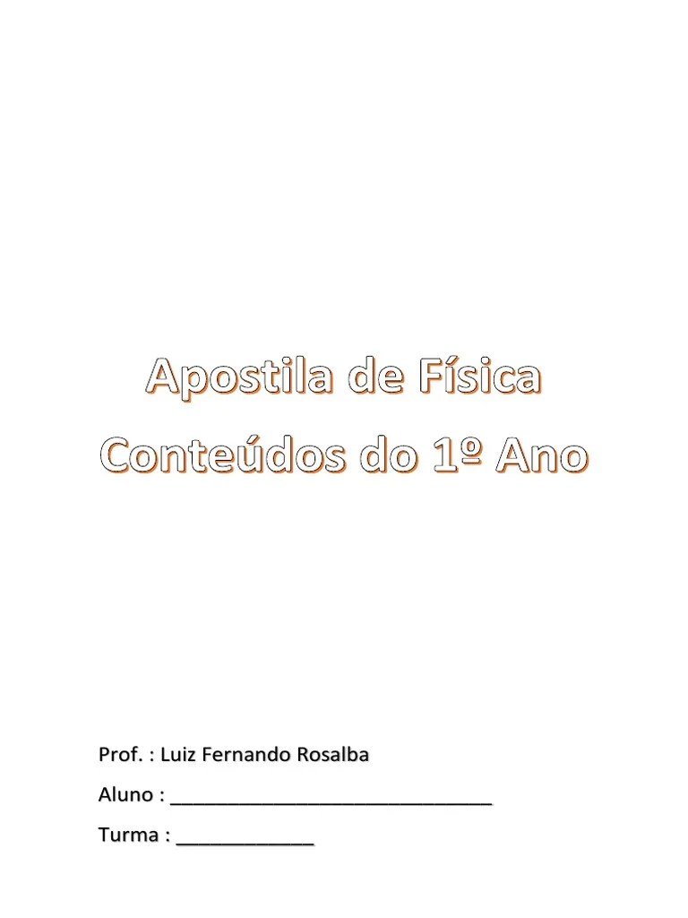Apostila De Física 1 Ano | Download Grátis PDF | Força | Inércia