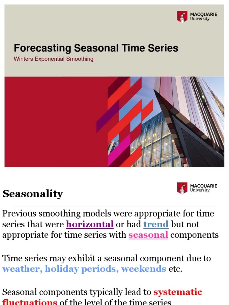 Forecasting Seasonal Time Series | PDF | Seasonality | Time Series