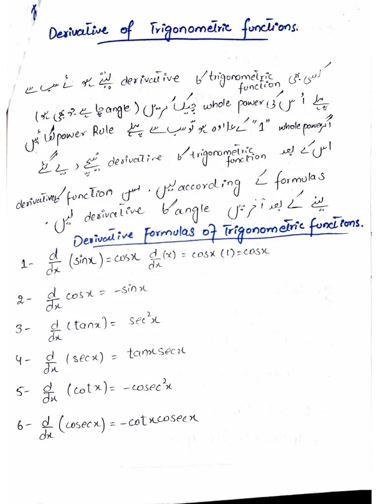 Derivative Concept Of Trig Functions | PDF
