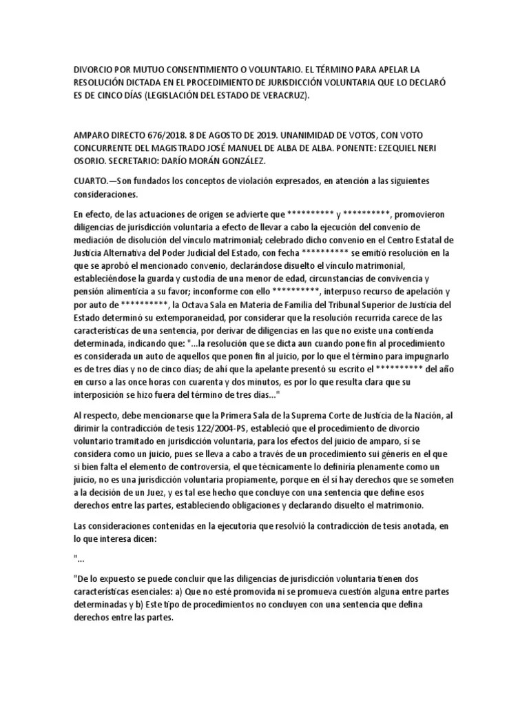 Divorcio Por Mutuo Consentimiento O Voluntario | PDF | Divorcio ...