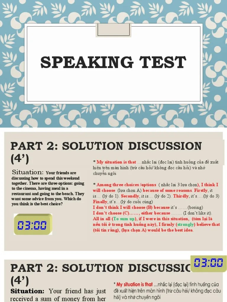 Speaking Test Part 2 | PDF