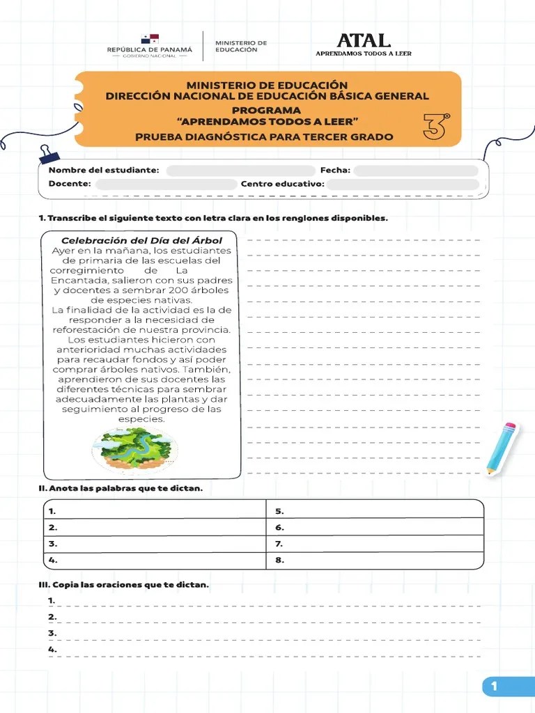 3º Prueba Final Tercer Grado Impresion | PDF