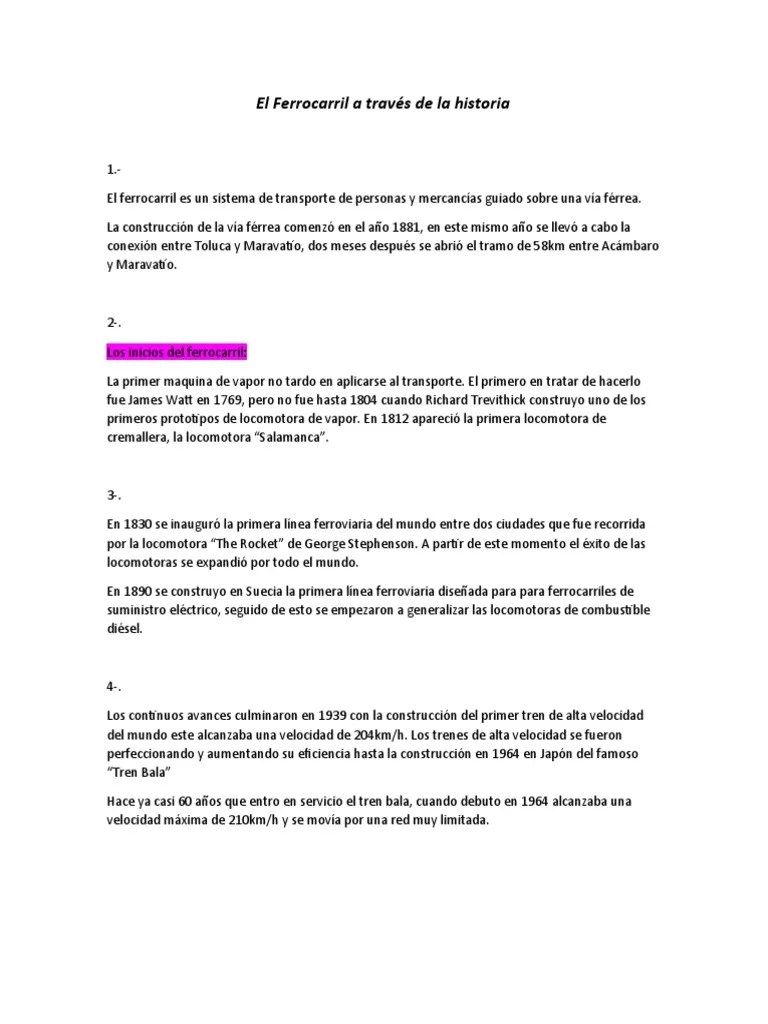 El ferrocarril a través de la historia