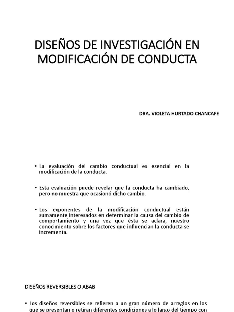 5 Diseños De Modificación De Conducta | PDF | Comportamiento | Modificación De Comportamiento