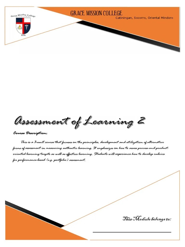 Assessment Of Learning 2 Module 3 5 | PDF | Educational Assessment ...