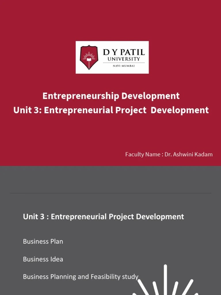 Unit-3 - Entrepreneurial Project Development (Business Plan) | PDF | Feasibility Study ...