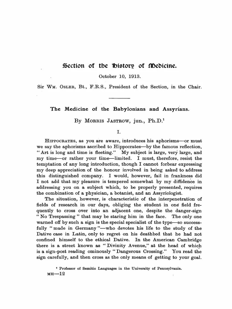 Medicine-Babylonian Assyrians | PDF | Babylonia | Assyria