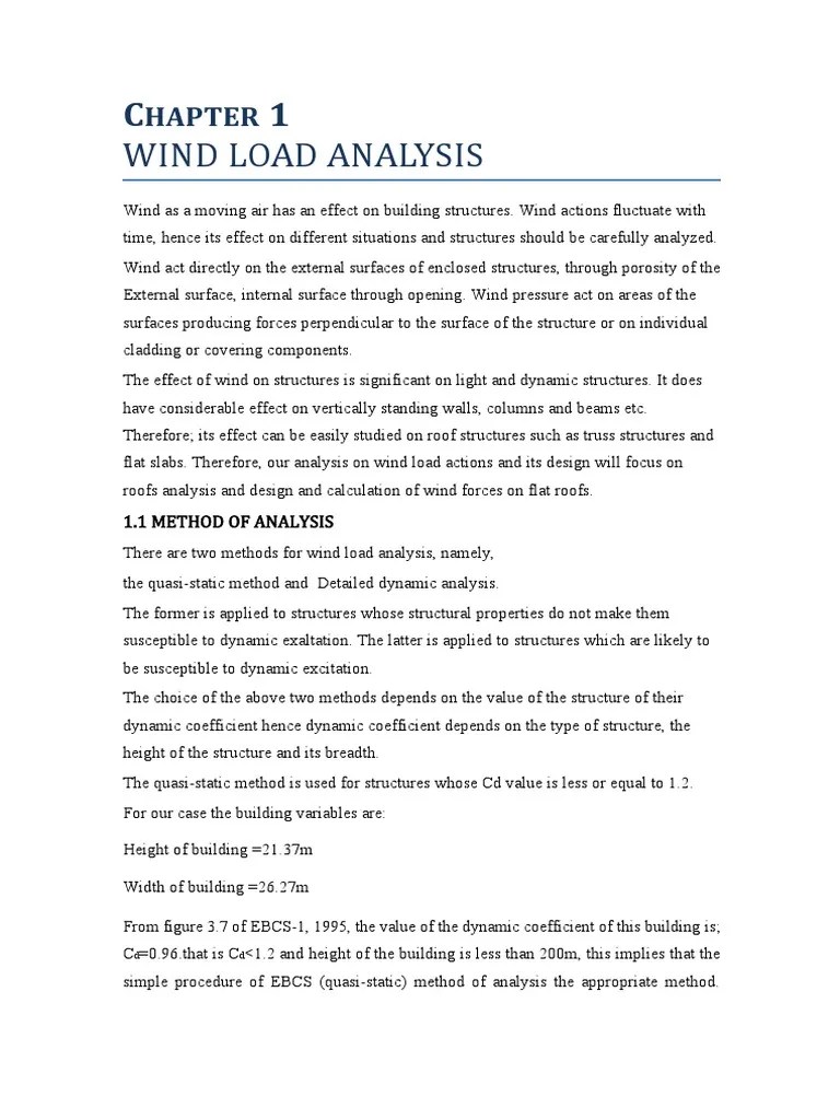 Wind Load Analysis | PDF | Force | Wound